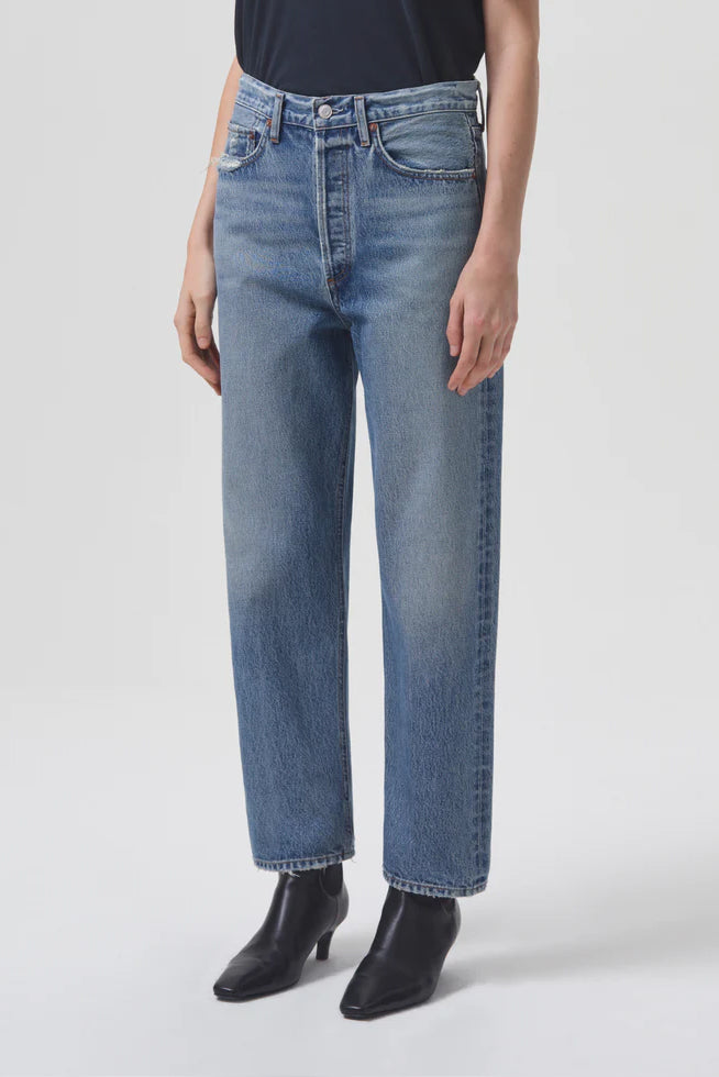 Mid-Rise Boyfriend Loose Jeans