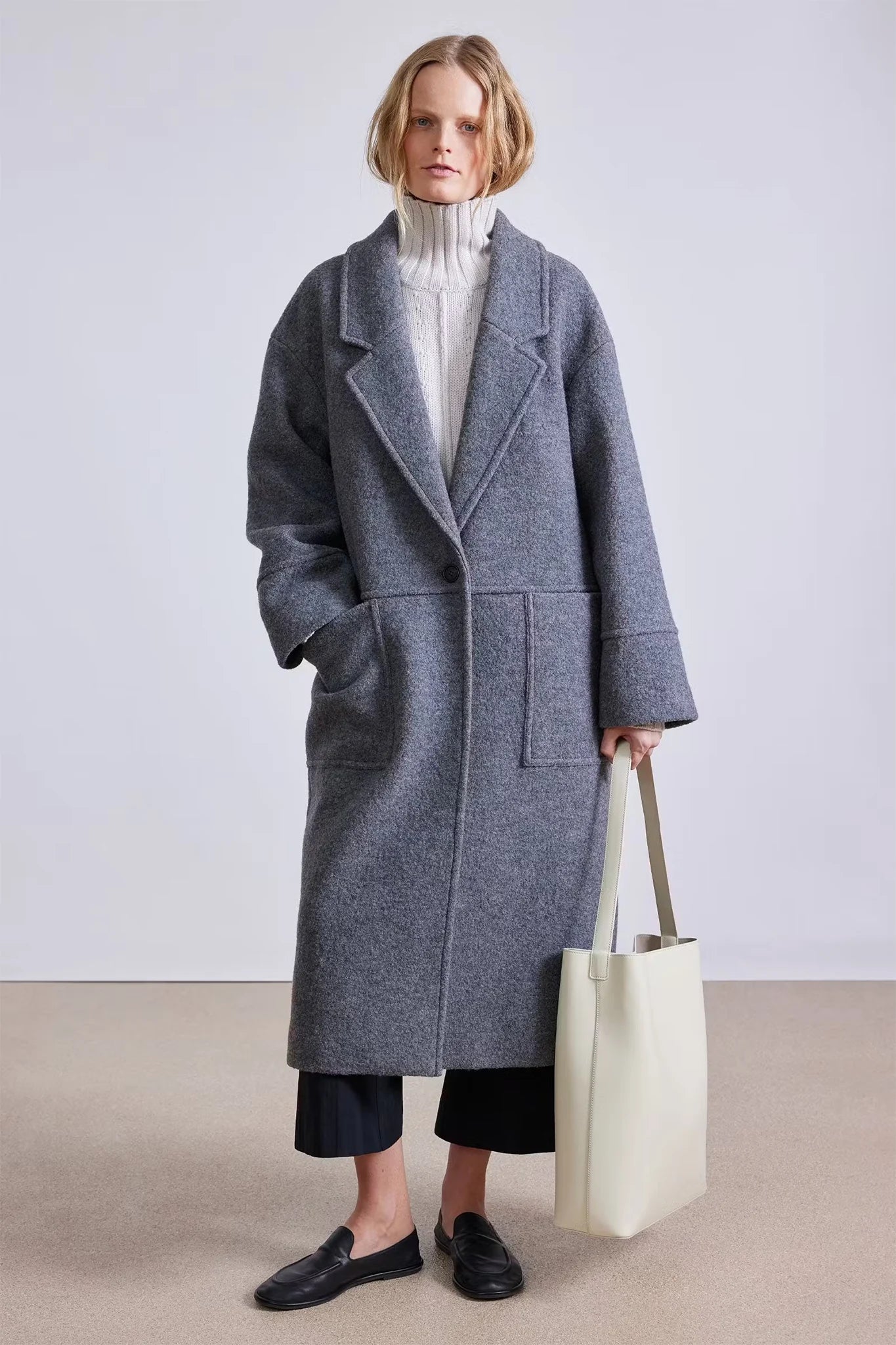 Grey oversized coat online