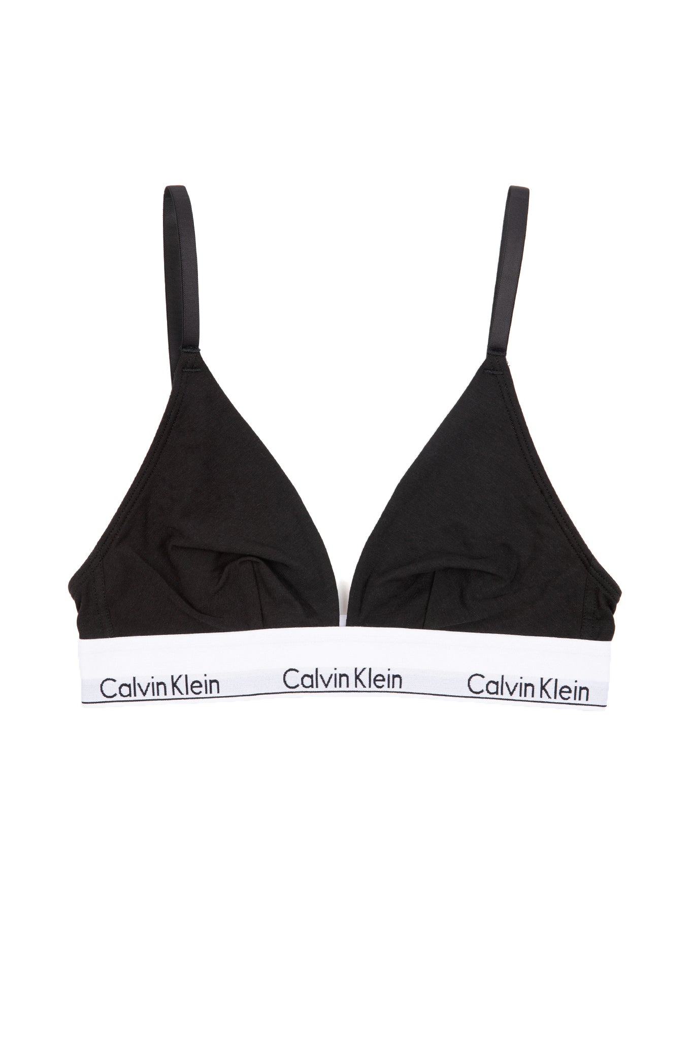 Calvin Klein Modern Cotton Unlined Triangle Bralette Bra Logo Band