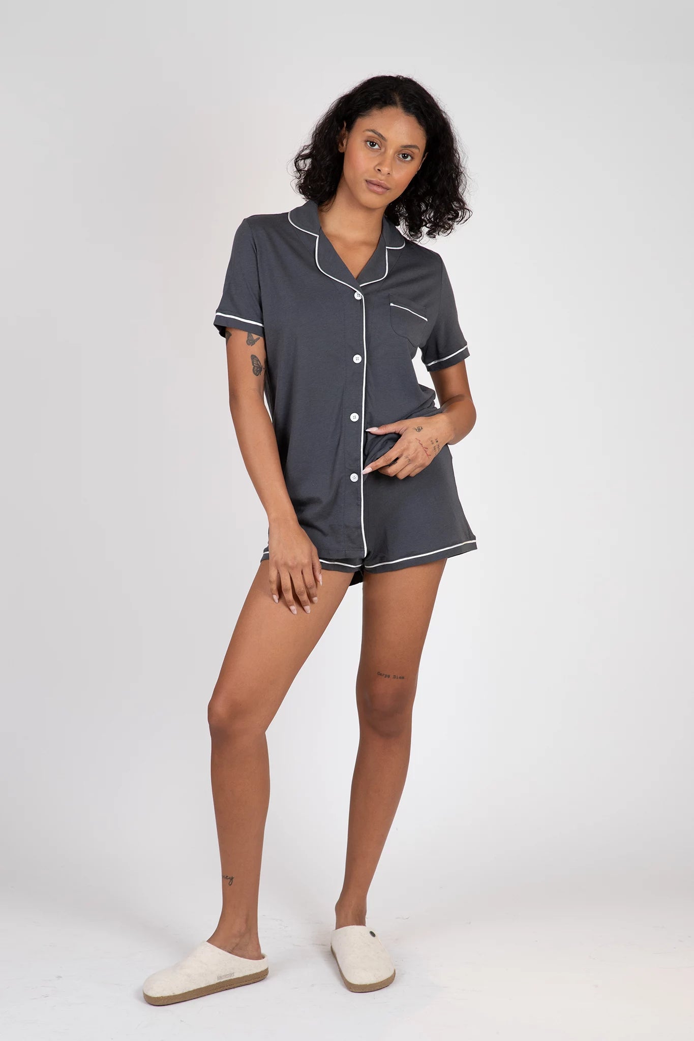 Bella Short Sleeve Top Boxer Pajama Set