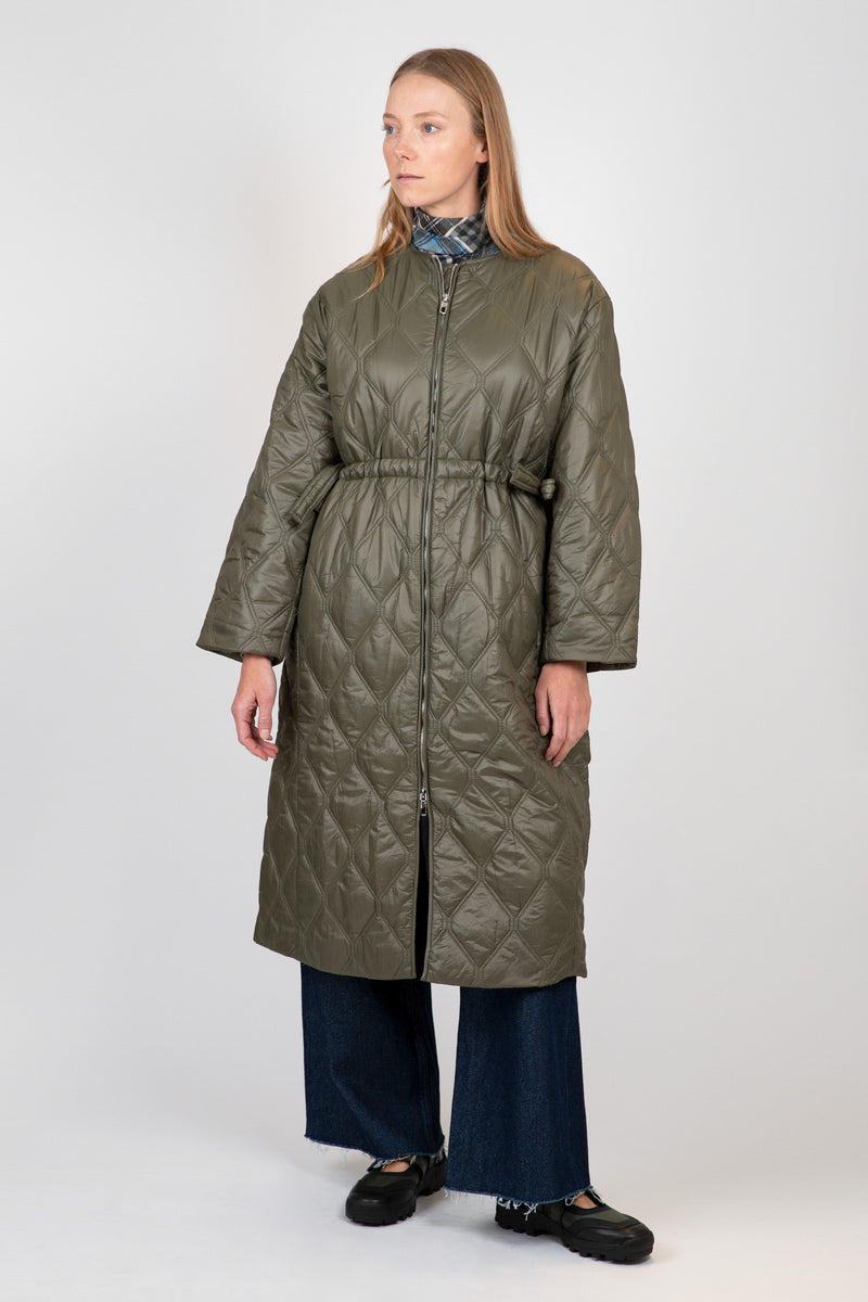 Ganni green sale coat