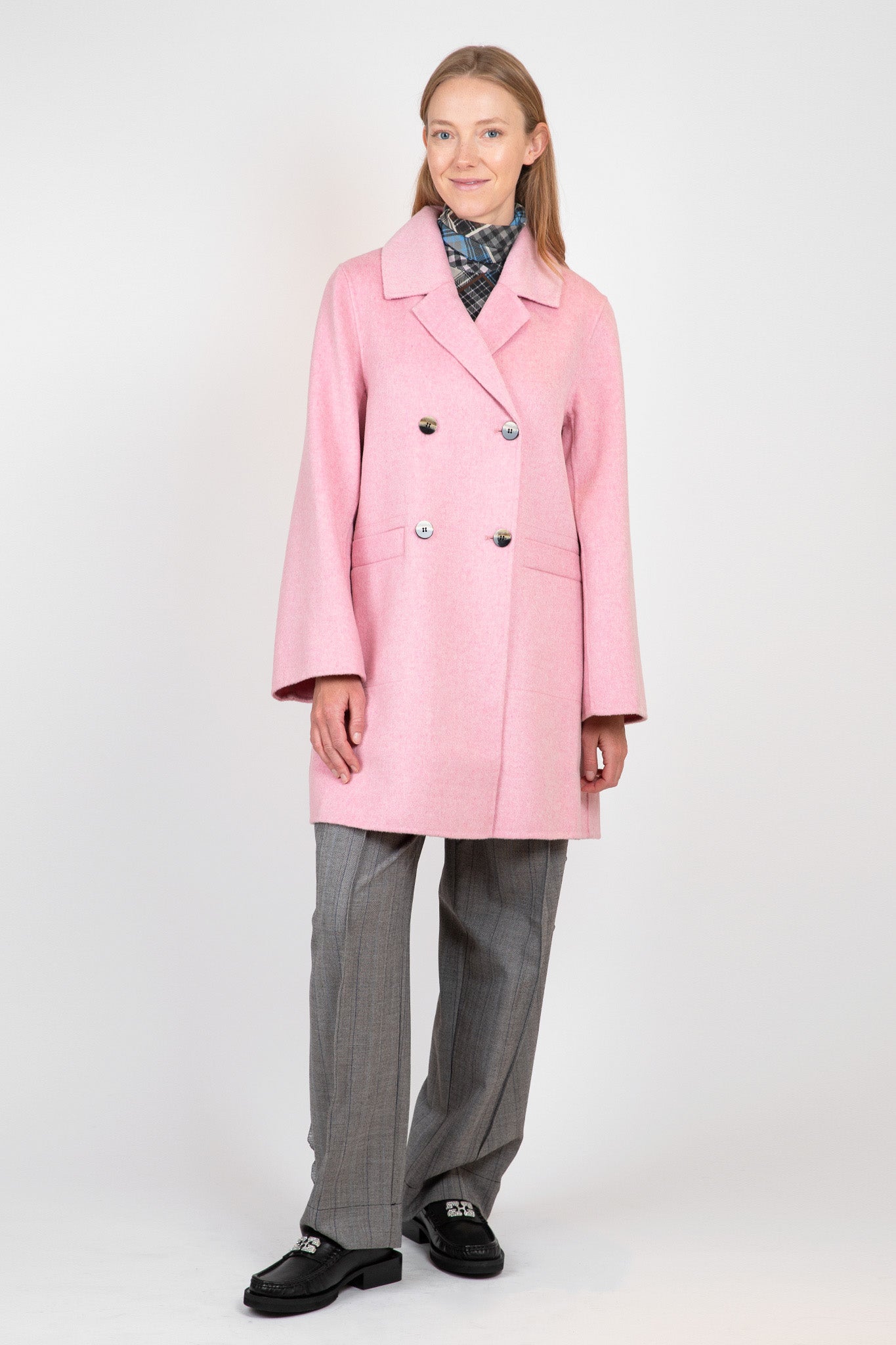 Pink Wool Midi Jacket