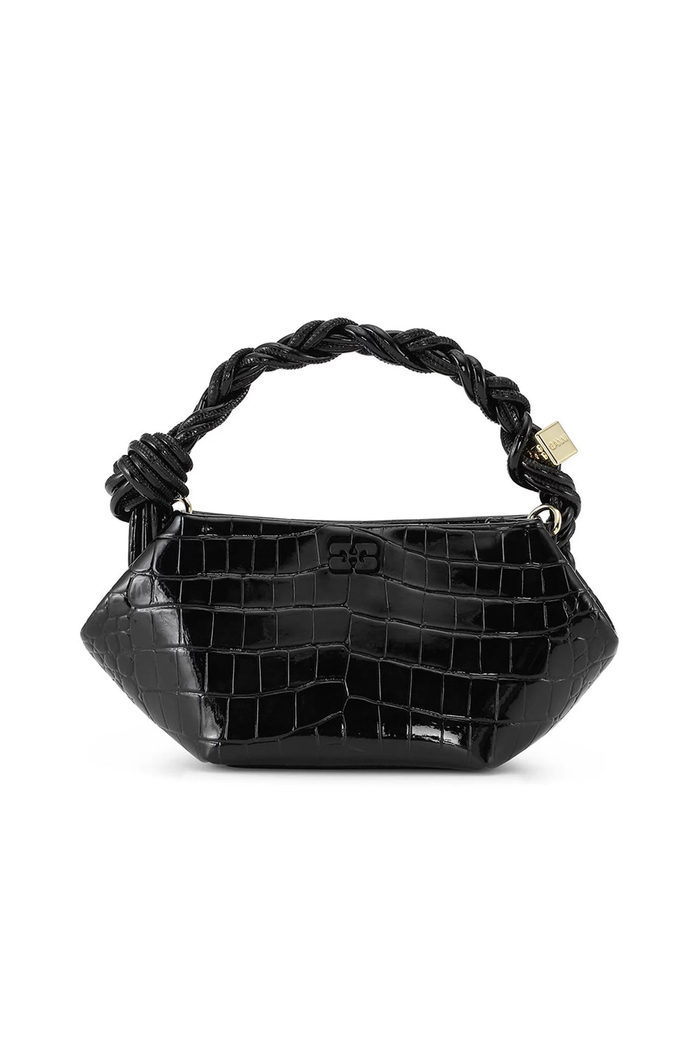 Grey patent handbag online