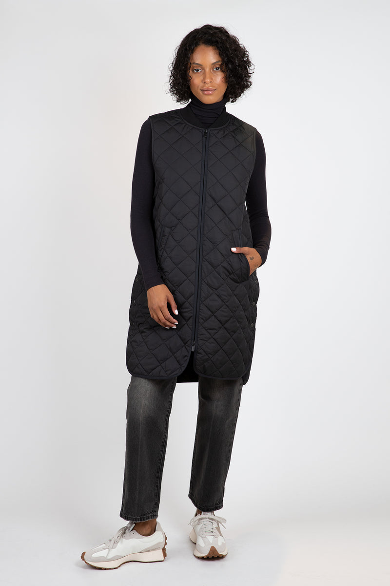 Quilted Armhole Vest 751, Black