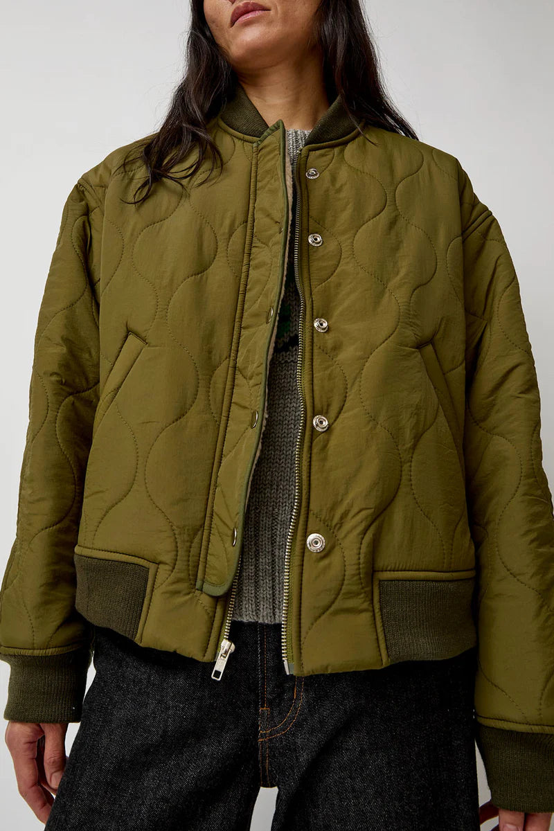 Quilted olive green jacket hotsell