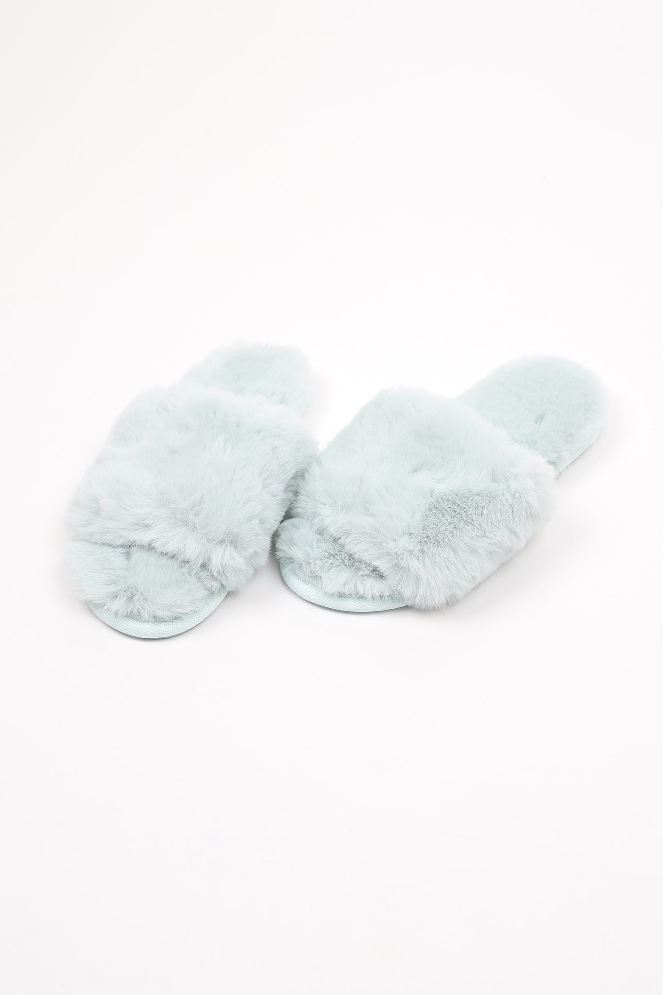 Blue and white online fur slides