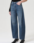 Luna High Rise Pieced Taper Pants Agolde   