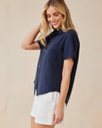 Short Sleeve Pocket Button Down Tops Bella Dahl