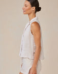 Sleeveless Notch Collar Button Down Tops Bella Dahl