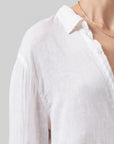 Kayla Shrunken Linen Shirt Tops Citizens of Humanity   