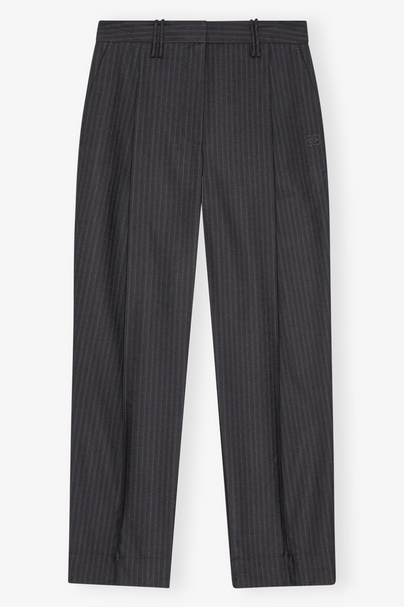 Dark Grey Stripe Suiting Trousers Pants Ganni   