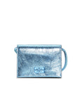 Blue Metallic Ganni Bou Wallet On Strap Accessories Ganni   