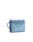 Blue Metallic Ganni Bou Wallet On Strap Accessories Ganni   