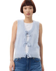 Blue Mohair Tie String Vest Sweaters & Knits Ganni   