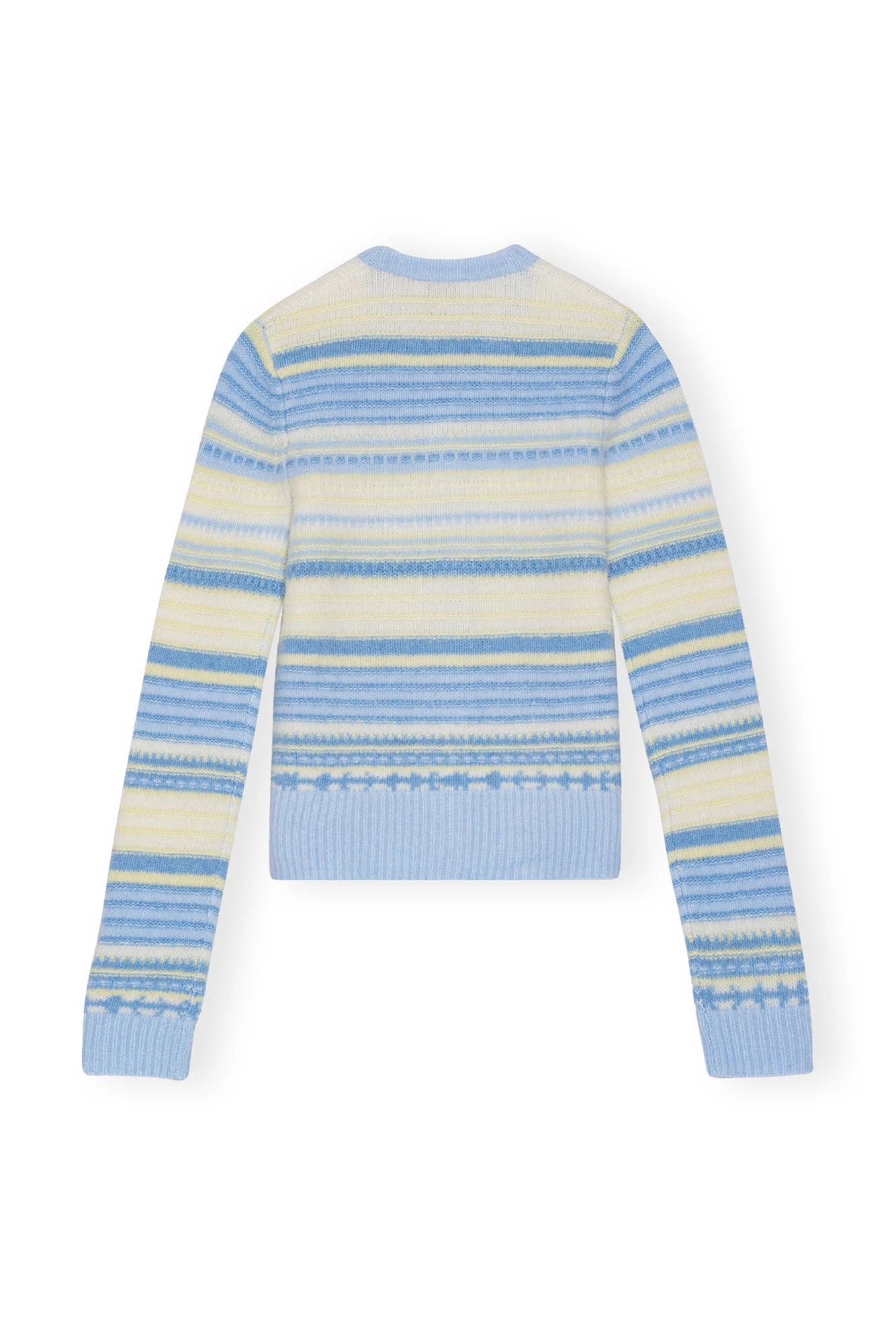 Blue Striped Soft Wool Cardigan Sweaters & Knits Ganni   