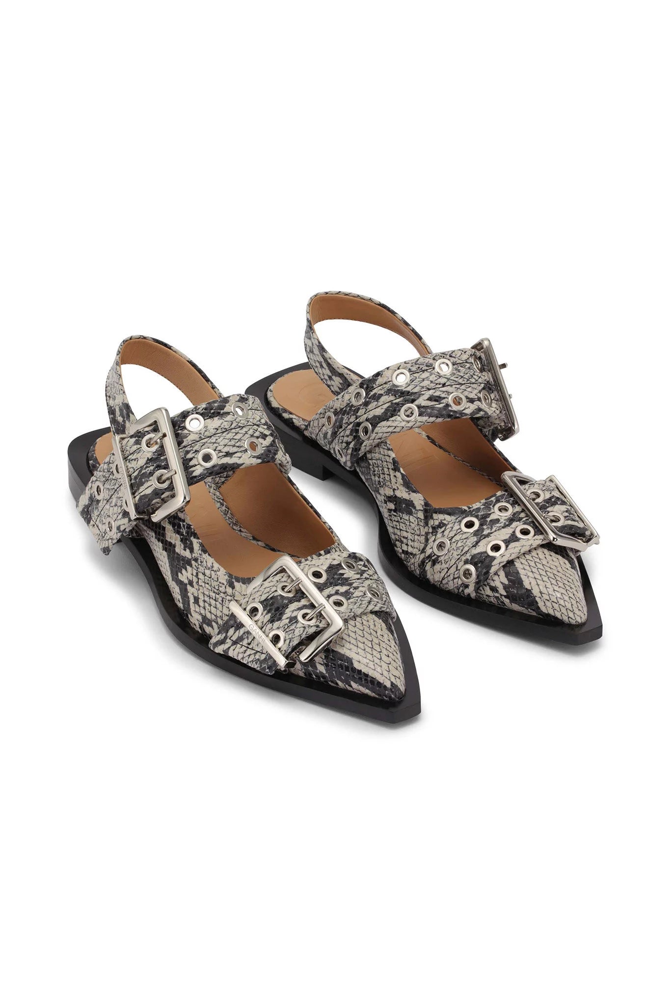 Feminine Buckle Ballerinas Footwear Ganni   