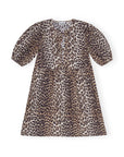 Leopard Printed Cotton Tie String Mini Dress  Dresses Ganni   