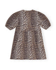 Leopard Printed Cotton Tie String Mini Dress  Dresses Ganni   