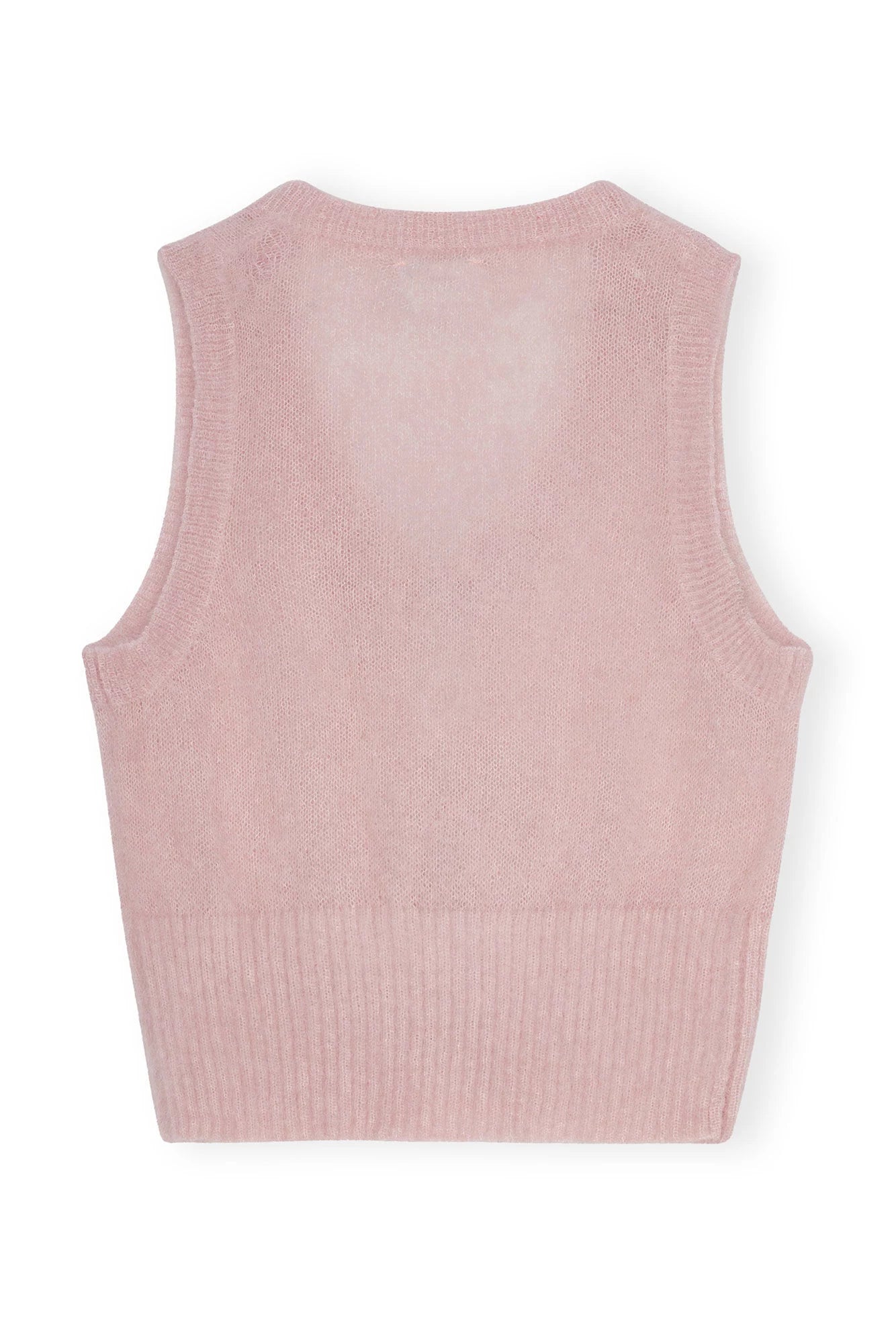 Pink Mohair Tie String Vest Sweaters &amp; Knits Ganni   