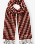 Red Check Fringed Scarf Accessories Ganni   