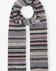 Grey Striped Soft Wool Scarf Accessories Ganni   