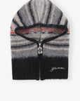 Grey Striped Soft Wool Balaclava Accessories Ganni   