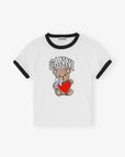 White Basic Jersey Bear T-shirt T-Shirts Ganni   