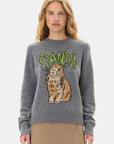 Grey Graphic Bunny Jumper Sweaters & Knits Ganni   