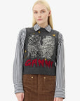 Grey Graphic Cats Vest Sweaters & Knits Ganni   