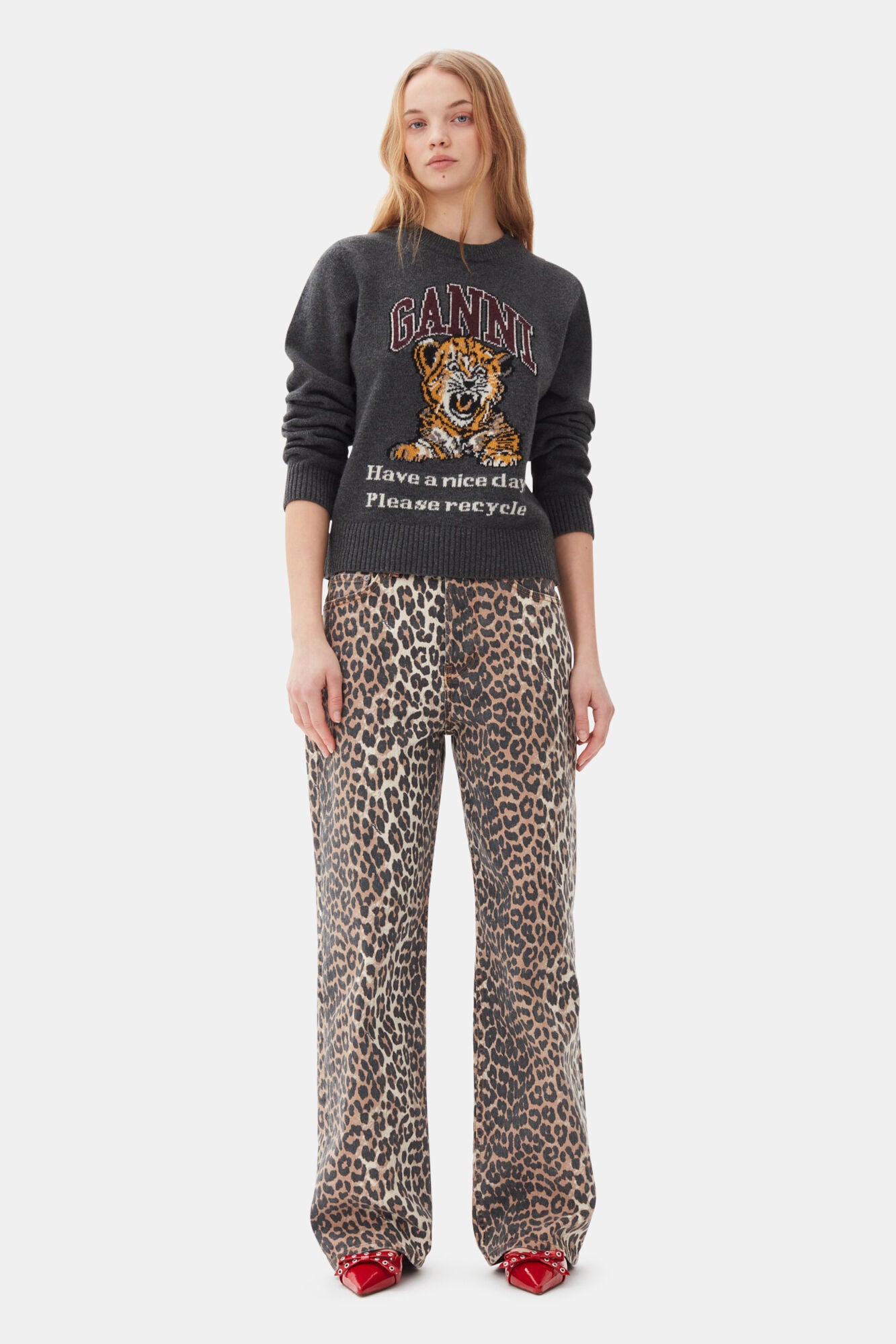 Leopard Printed Izey Jeans Pants Ganni   