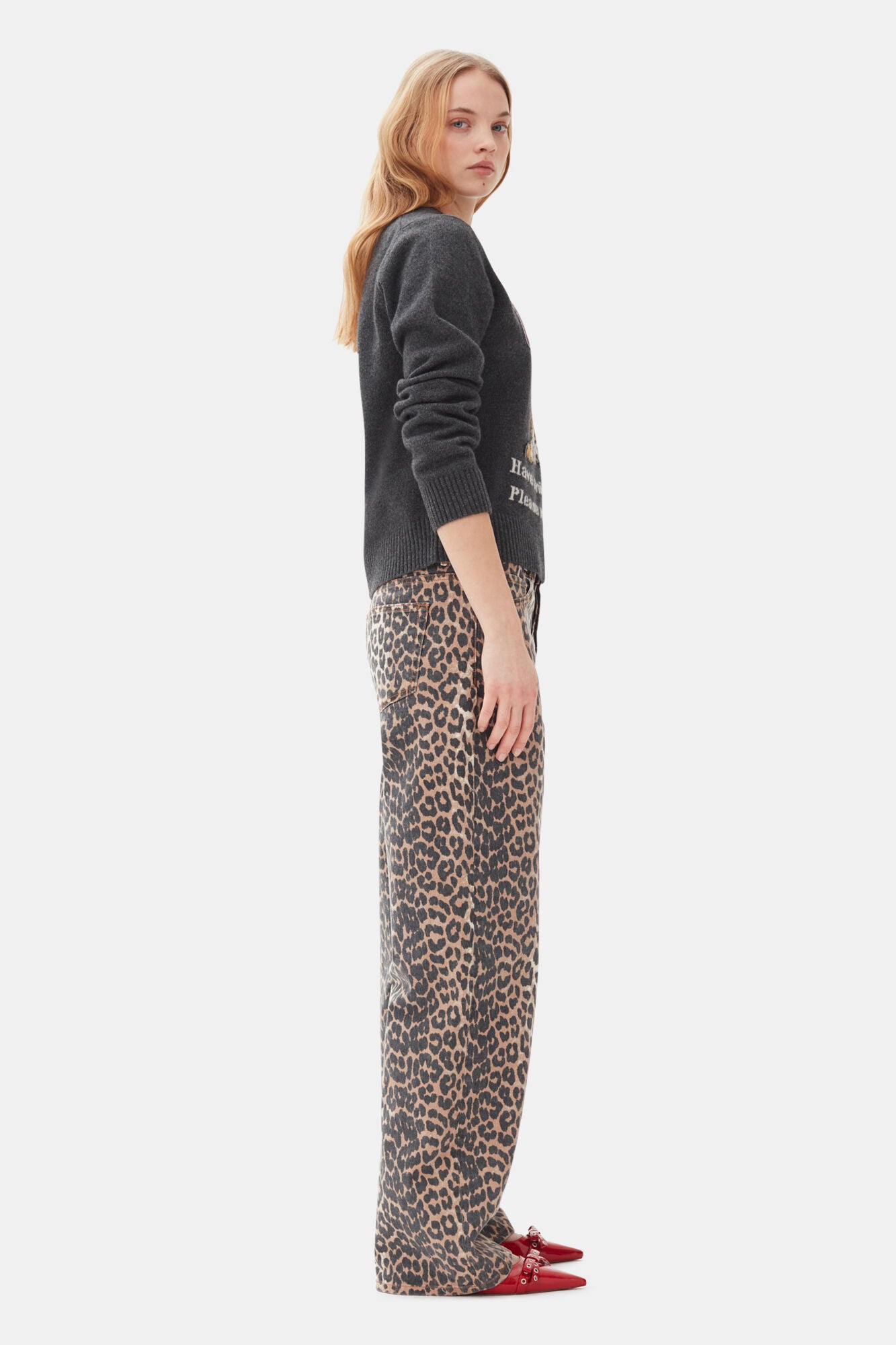 Leopard Printed Izey Jeans Pants Ganni   