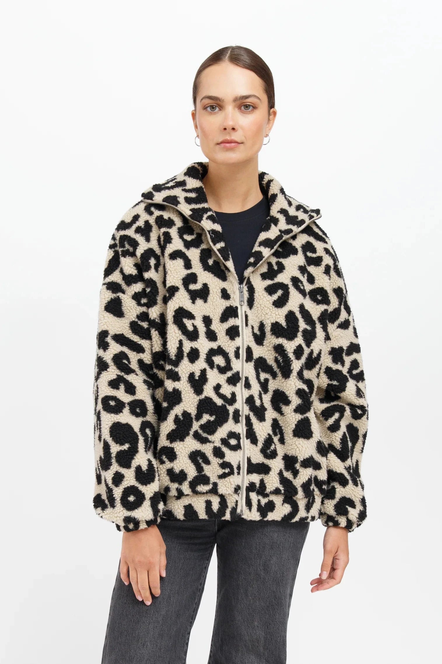 Leopard Sherpa Jacket Sweaters & Knits Brunette the Label