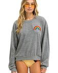 Rainbow Embroidery Relaxed Crew Sweatshirt Sweaters & Knits Aviator Nation