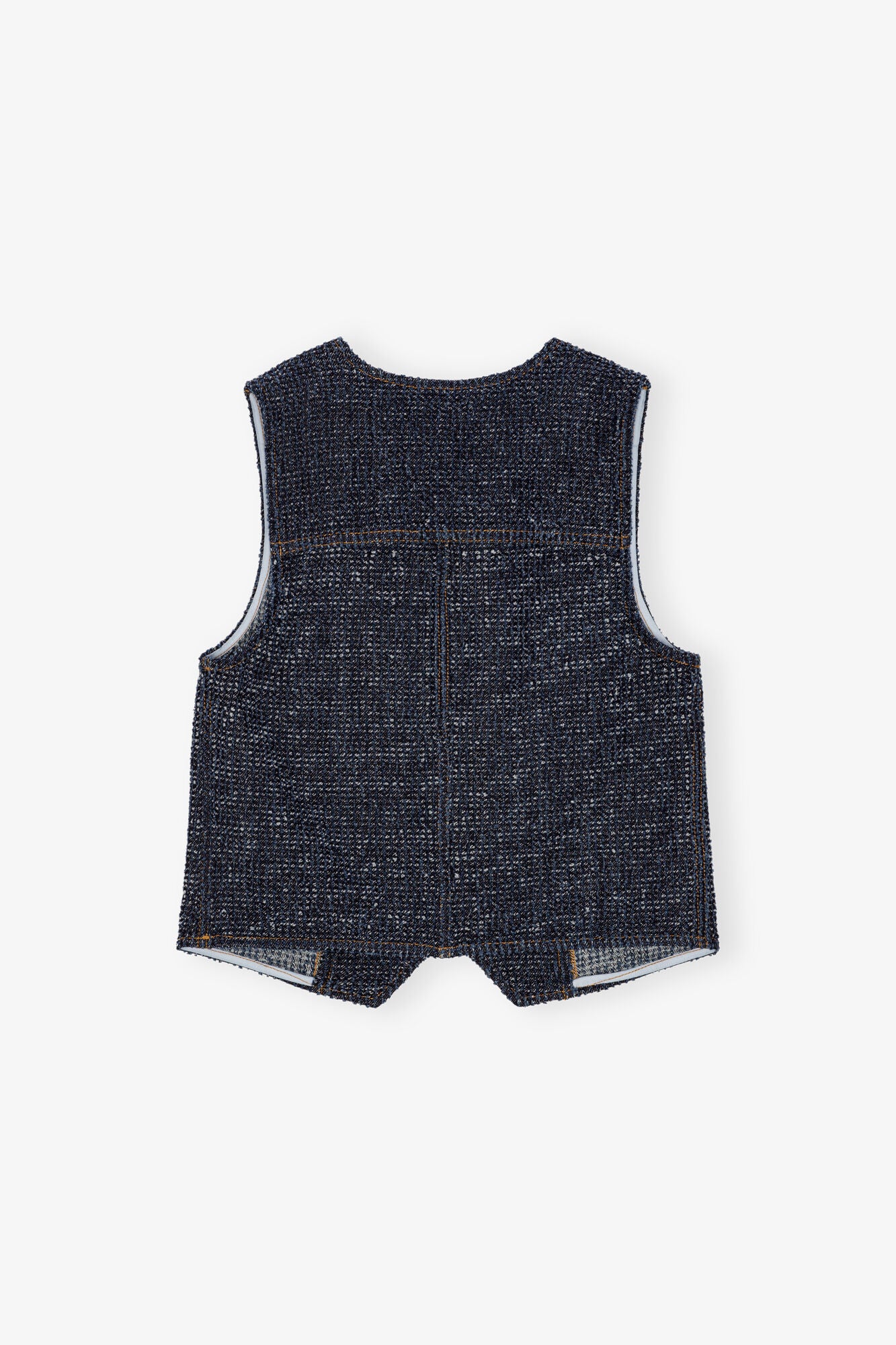 Dark Blue Fluffy Denim Vest Sweaters & Knits Ganni   