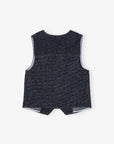 Dark Blue Fluffy Denim Vest Sweaters & Knits Ganni   