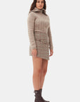 Brown Highneck Zip Cardigan Sweaters & Knits Ganni   