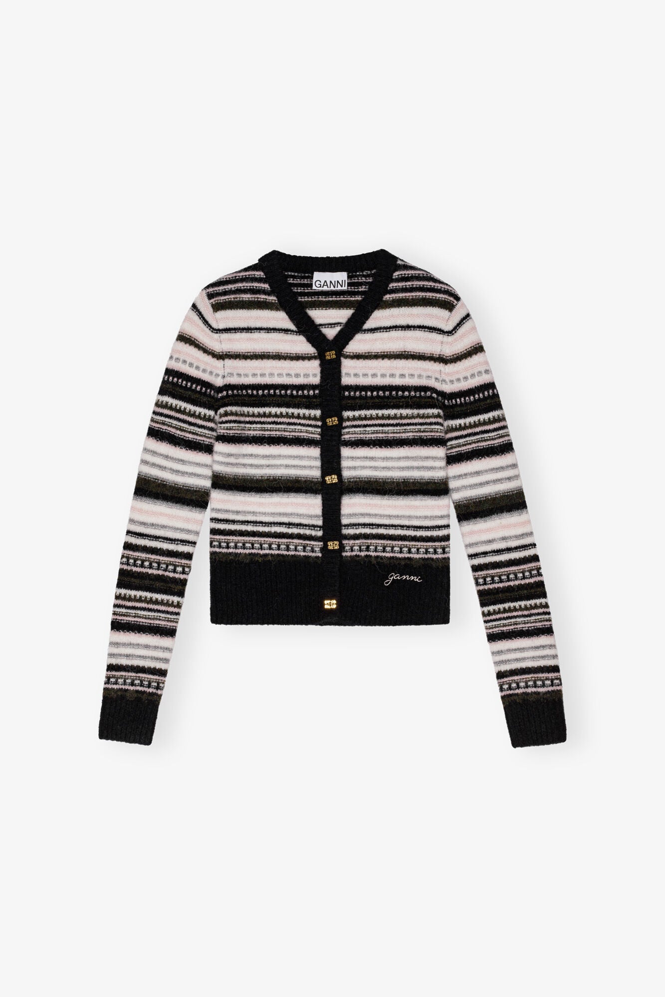 Black Stripe Cardigan Sweaters & Knits Ganni   