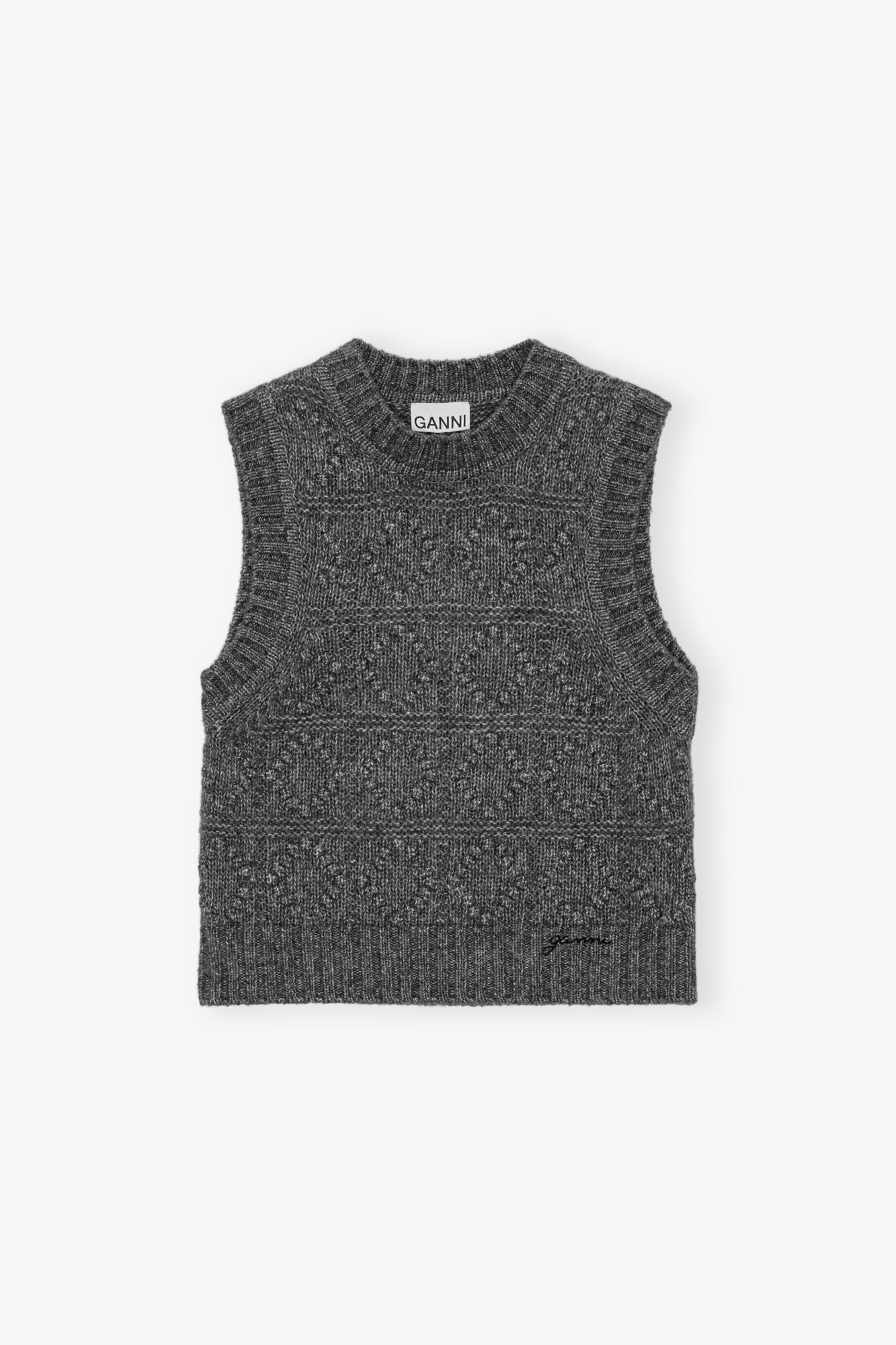 Grey Knit Vest Sweaters & Knits Ganni   