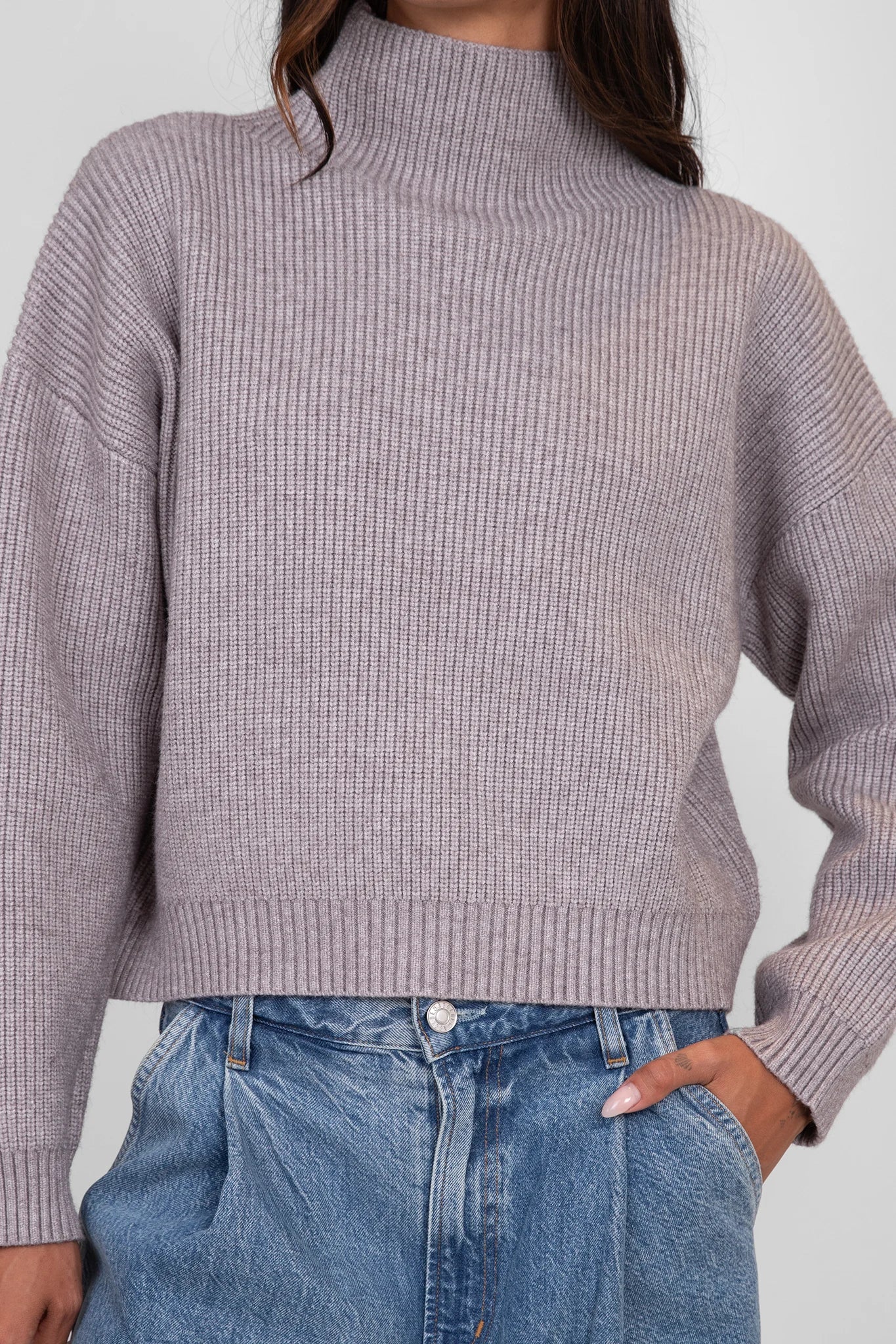 Evolet Ribbed Mockneck Sweater Sweaters &amp; Knits Lyla + Luxe   