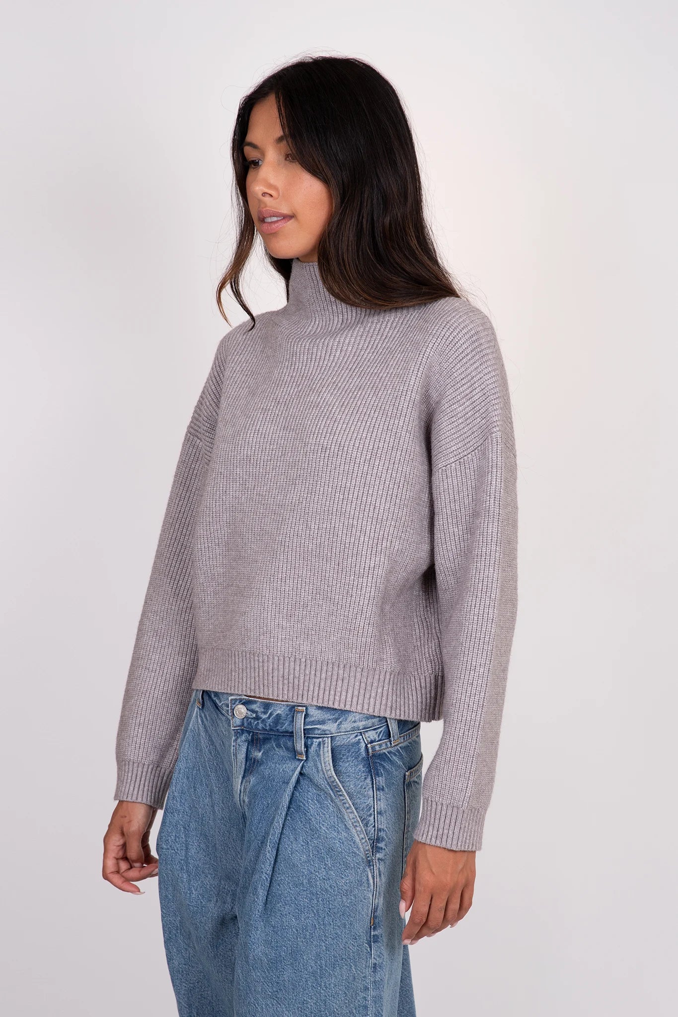 Evolet Ribbed Mockneck Sweater Sweaters &amp; Knits Lyla + Luxe   