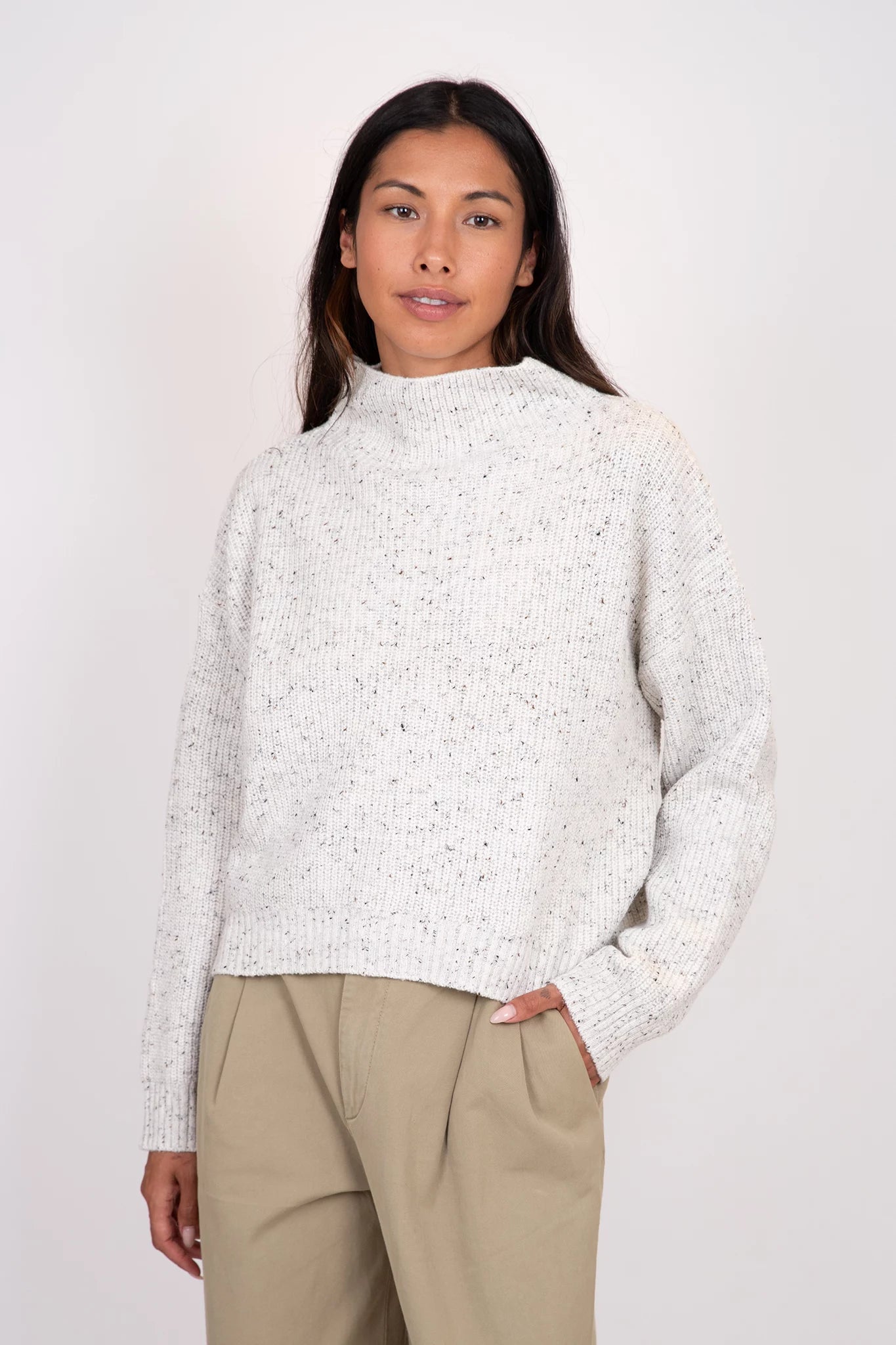 Evolet Ribbed Mockneck Sweater Sweaters & Knits Lyla + Luxe   