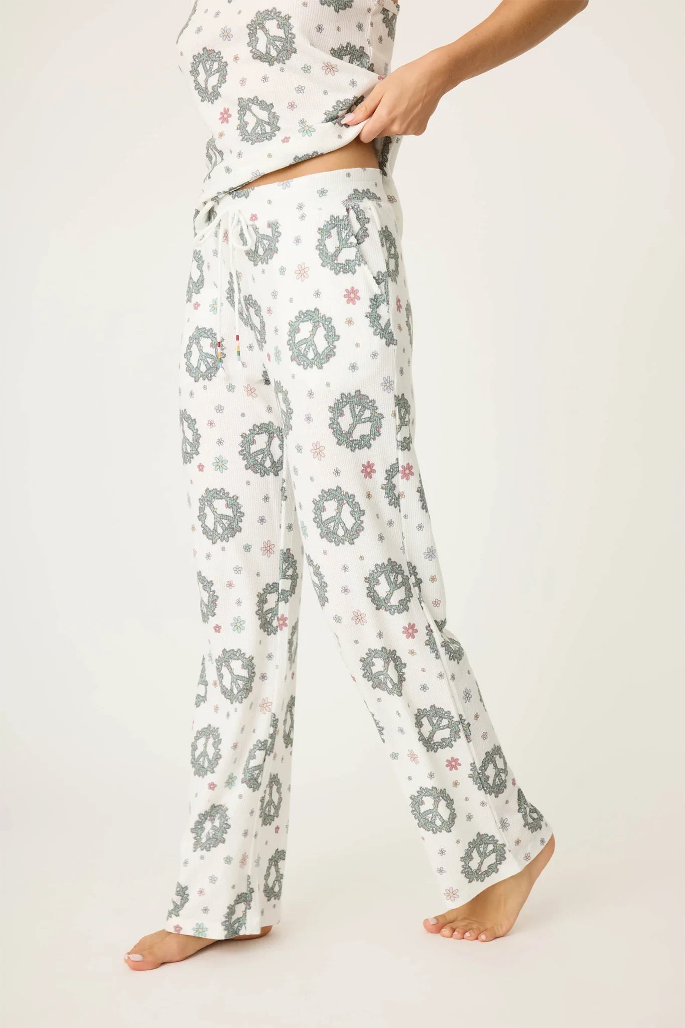 Joy To The World Waffle Thermal Pant Sleepwear P.J. Salvage   