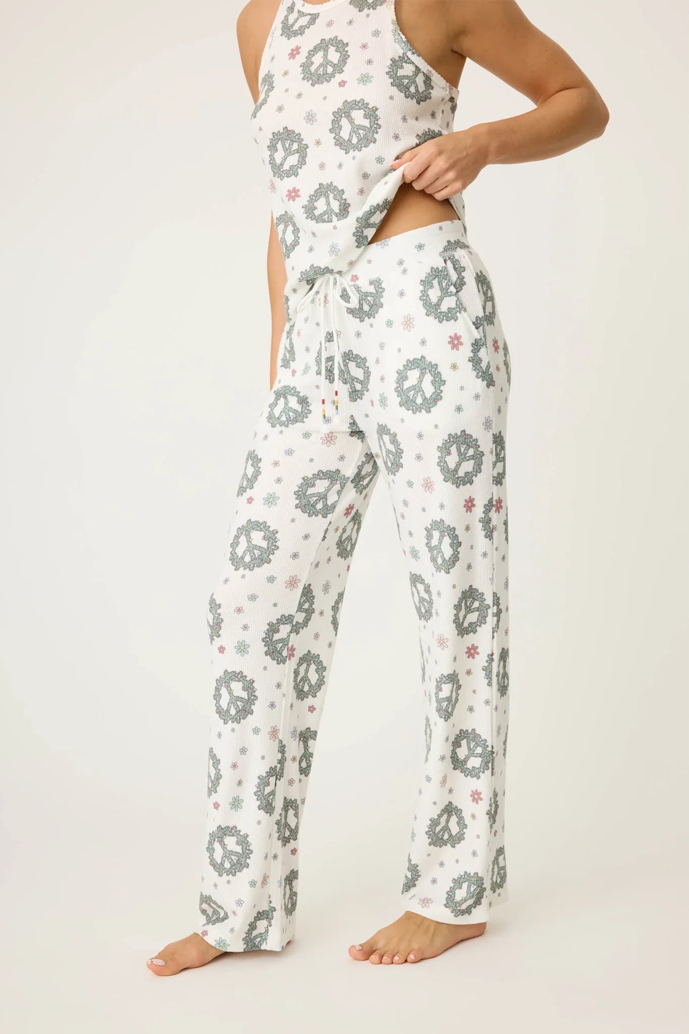 Joy To The World Waffle Thermal Pant Sleepwear P.J. Salvage   