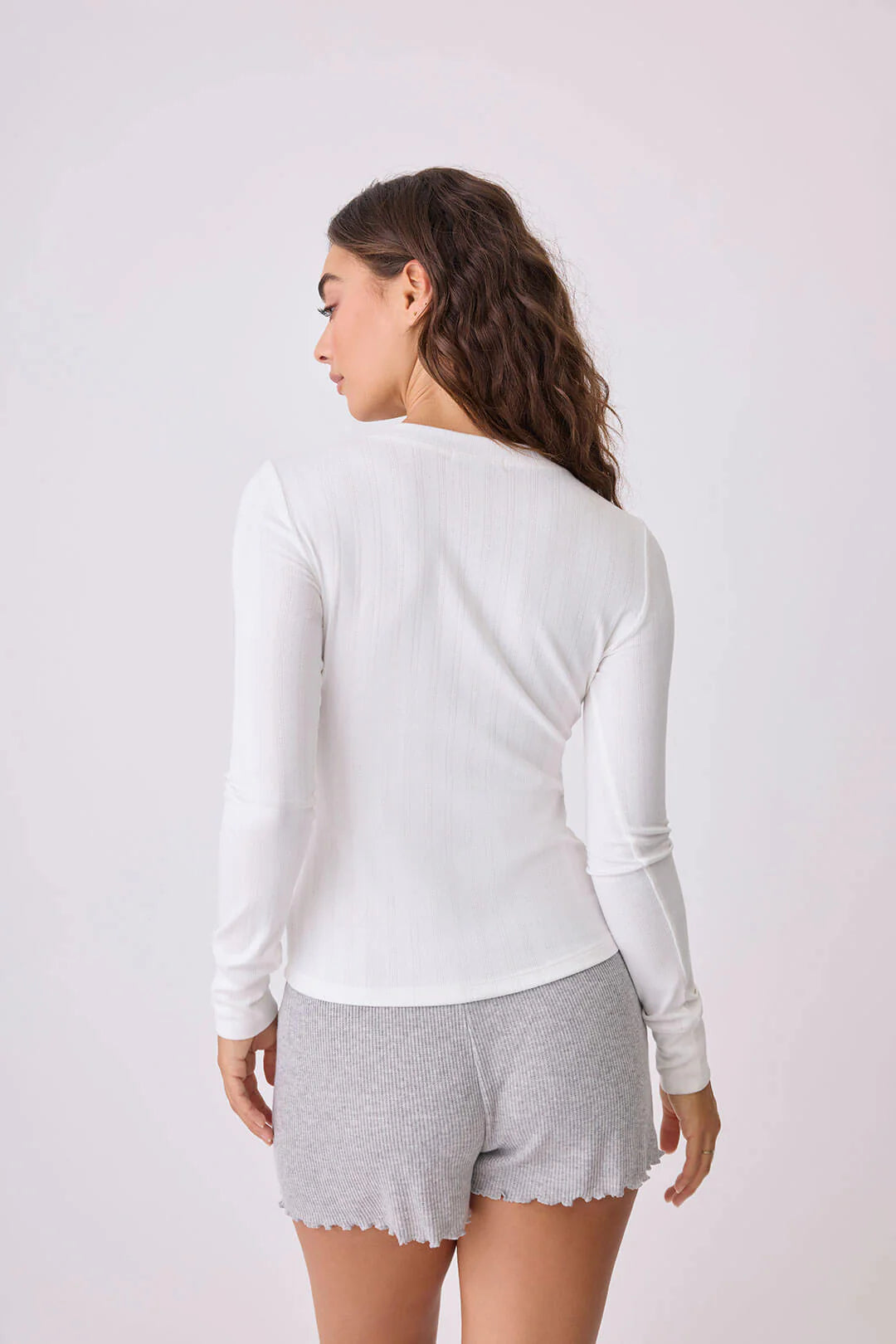 Back To Basics Pointelle Long Sleeve Top Sleepwear P.J. Salvage   