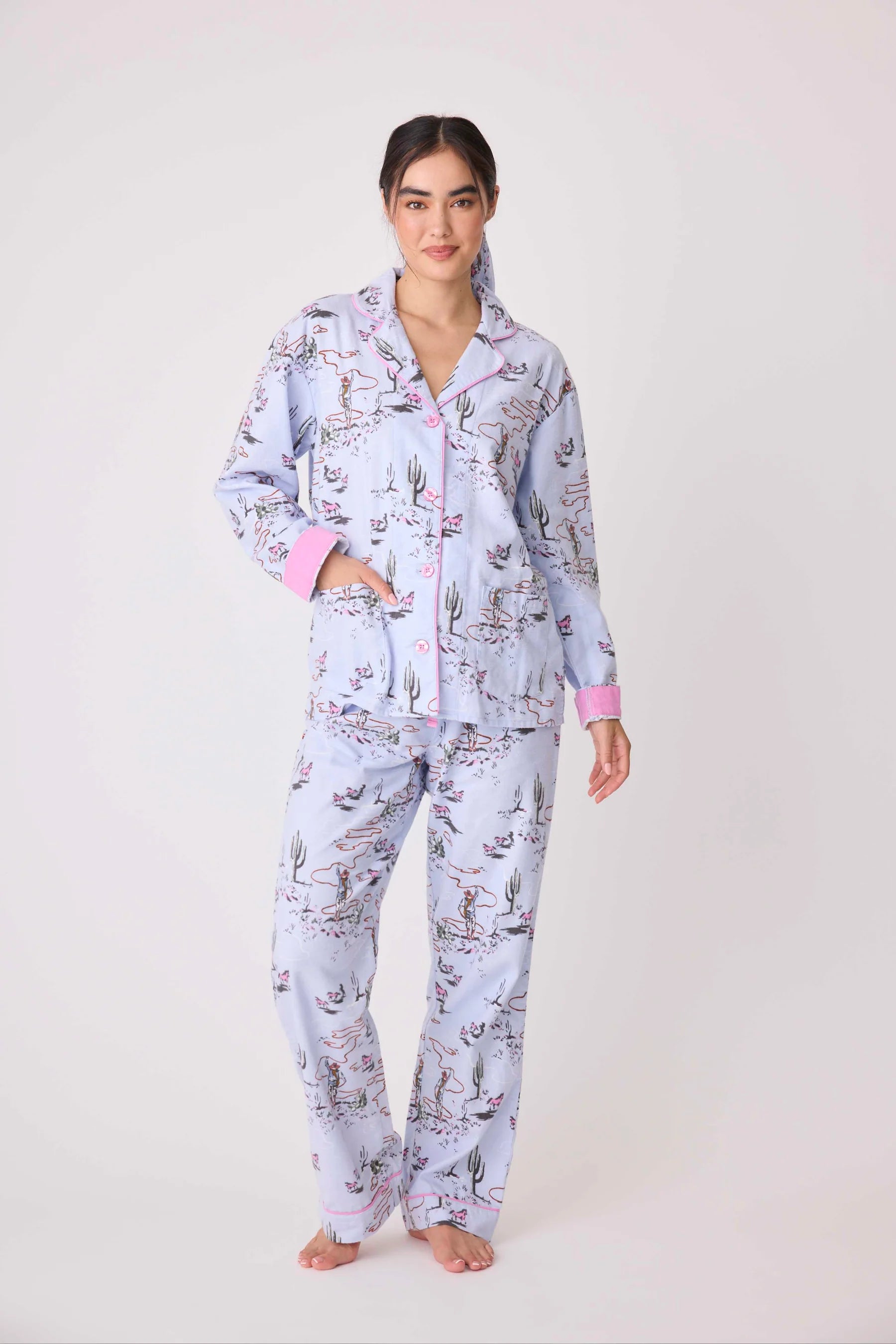 Wild Heart Western Cozy Flannel PJ Set Sleepwear P.J. Salvage   