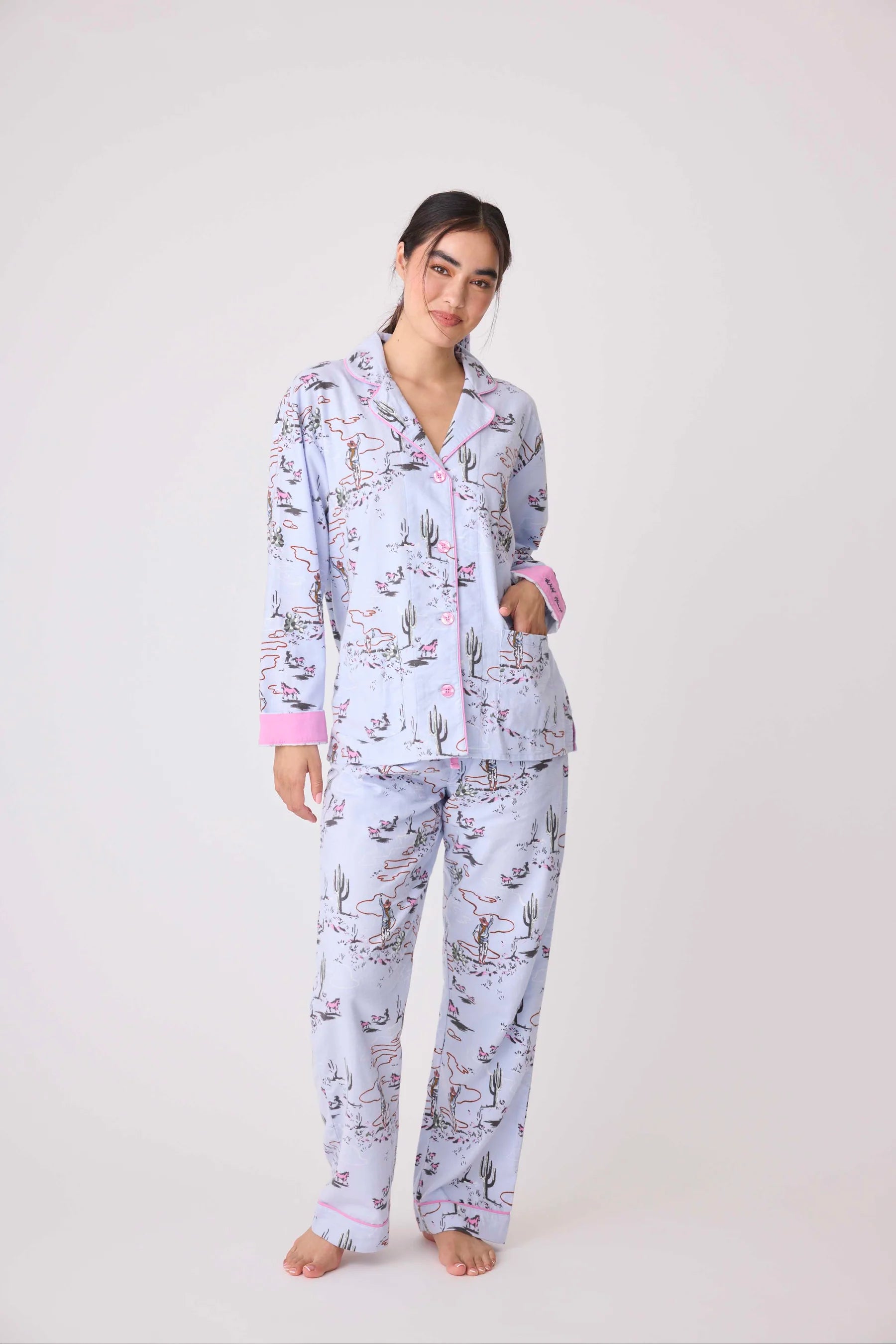 Wild Heart Western Cozy Flannel PJ Set Sleepwear P.J. Salvage   