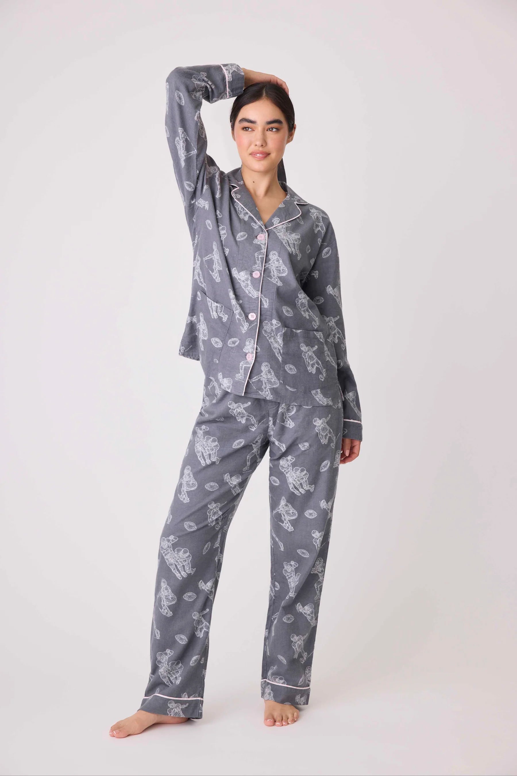 Game Day Flannel PJ Set Sleepwear P.J. Salvage   