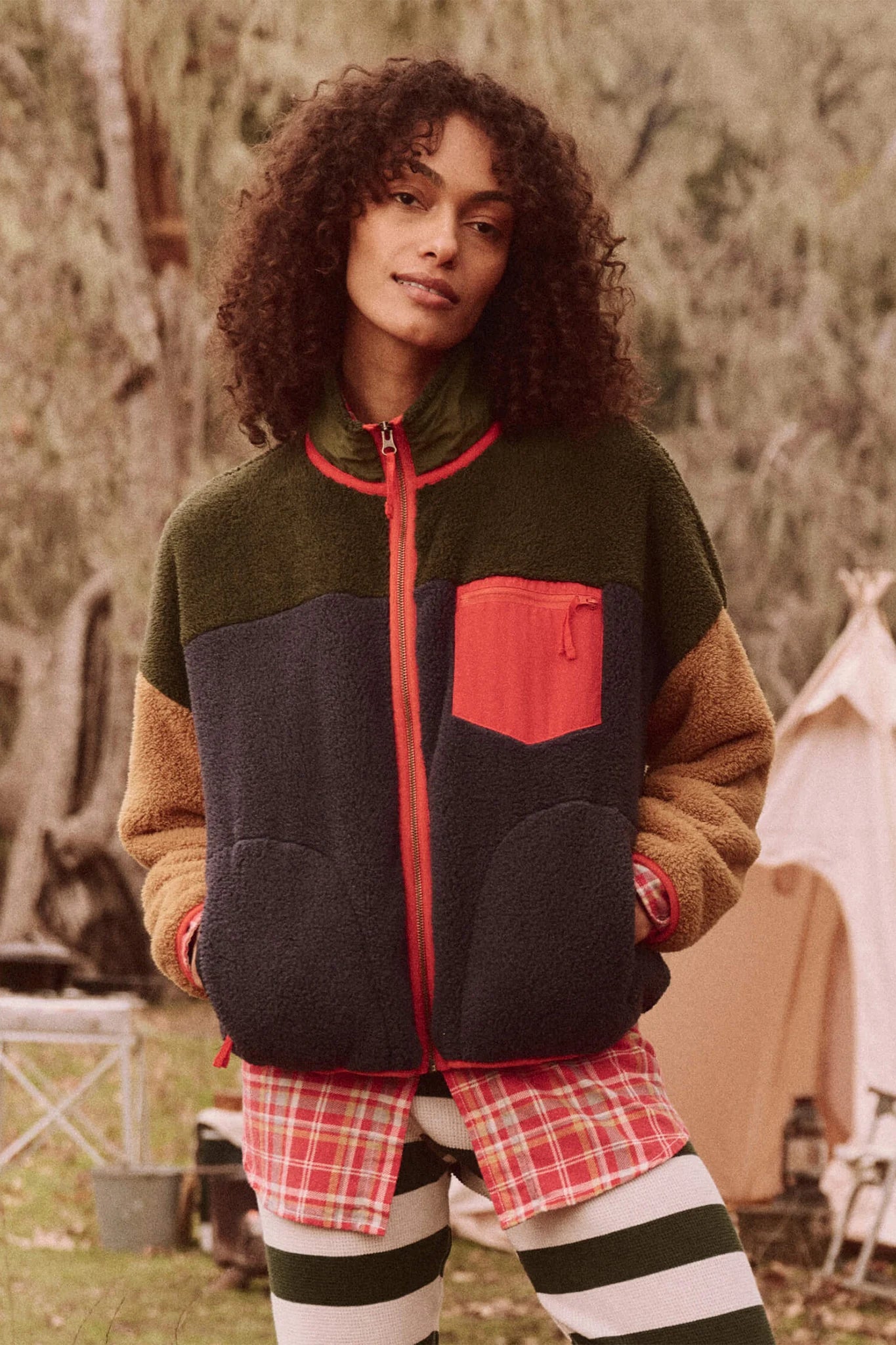 The Plush Colorblock Terrain Full-Zip Sweaters & Knits The Great   