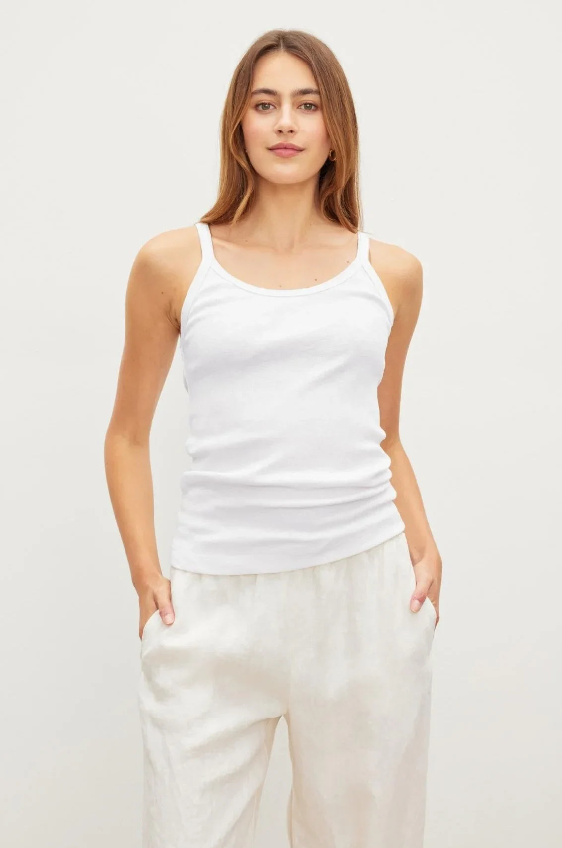 Aliza Ribbed Cotton Layering Tank T-Shirts Velvet by Graham & Spencer