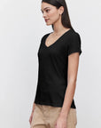 Lilith Cotton Slub V-Neck Tee T-Shirts Velvet by Graham & Spencer